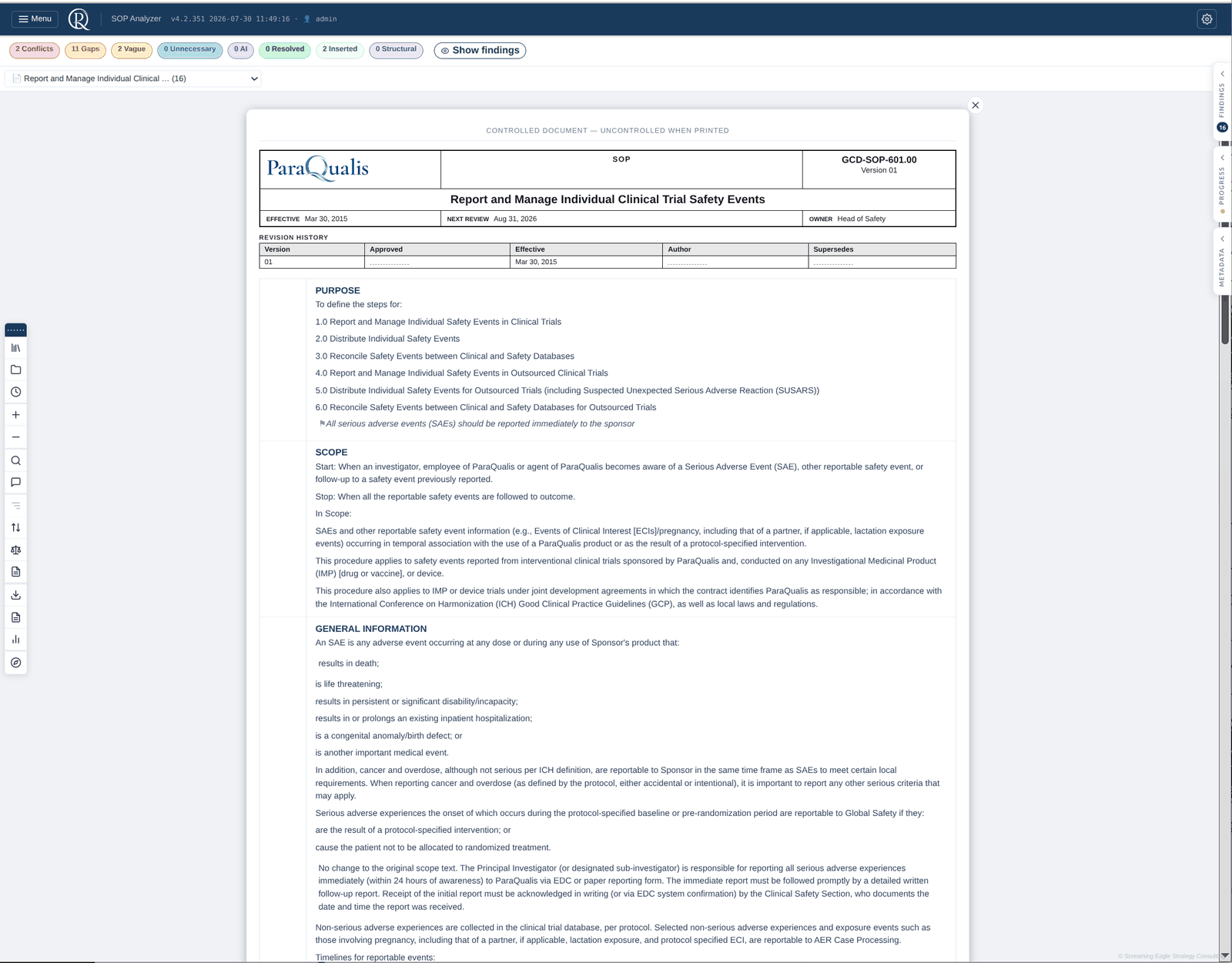 The controlled document view, rendered from the shared object model